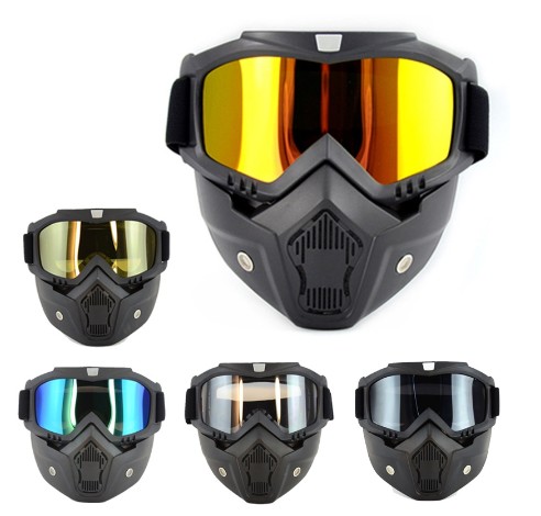 Motorcycle Goggles Removable Mask Open Face Helmet Detachabl