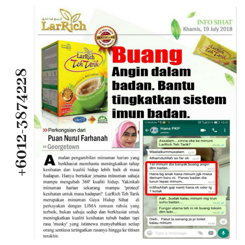 Teh Tarik LarRich baik untuk Senggugut | Kuala Terengganu