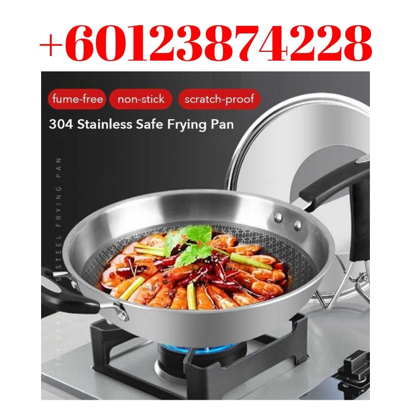 Germany 304 stainless steel health wok frying pans