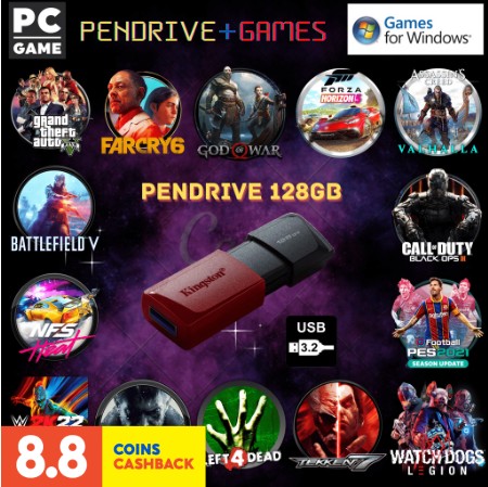 Pendrive + GAMES [ 128GB ] ( USB 3.2 )