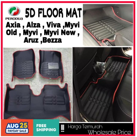 5D Floor Mat Carpet Perodua Ativa/Axia/Viva/Myvi/Alza/Aruz/B