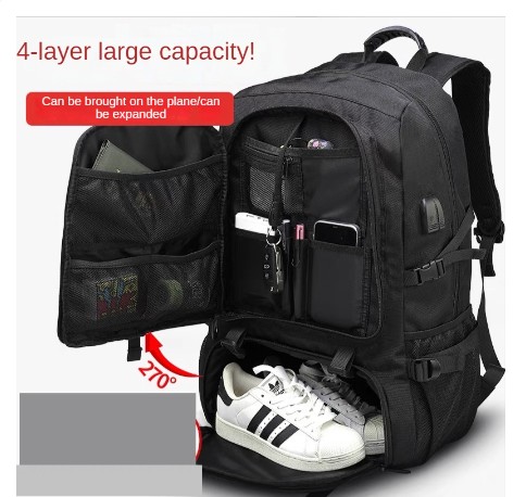 Ready Stock 80L Travel Backpack with shoe compartment Sports