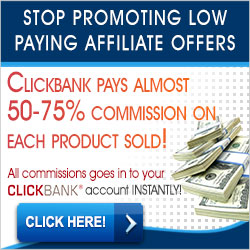 Clickbank pays 70 percent Commission each product sold