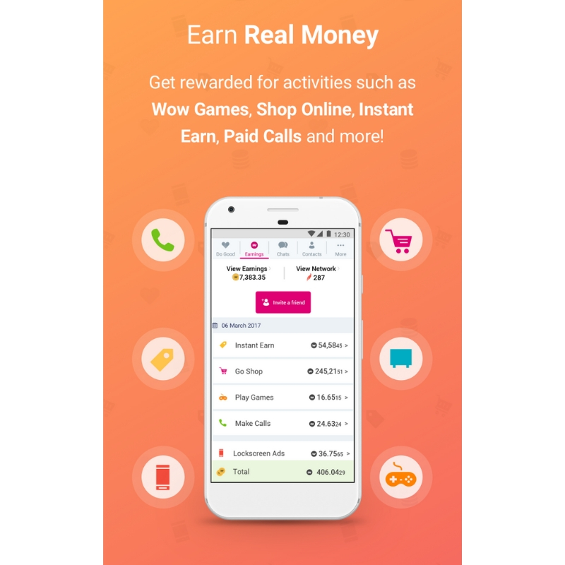WowApp earn real money when you make paid calls